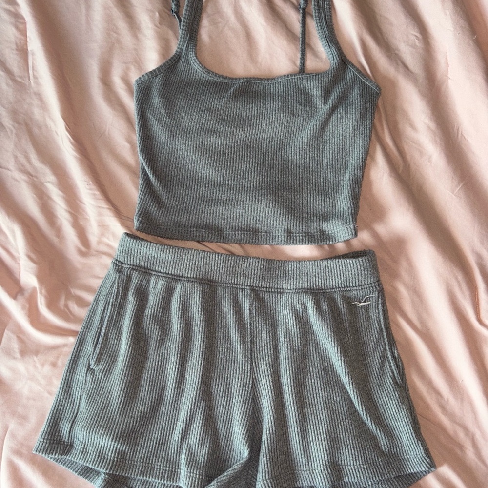 Gilly Hicks Gray Ribbed Sleepwear Set